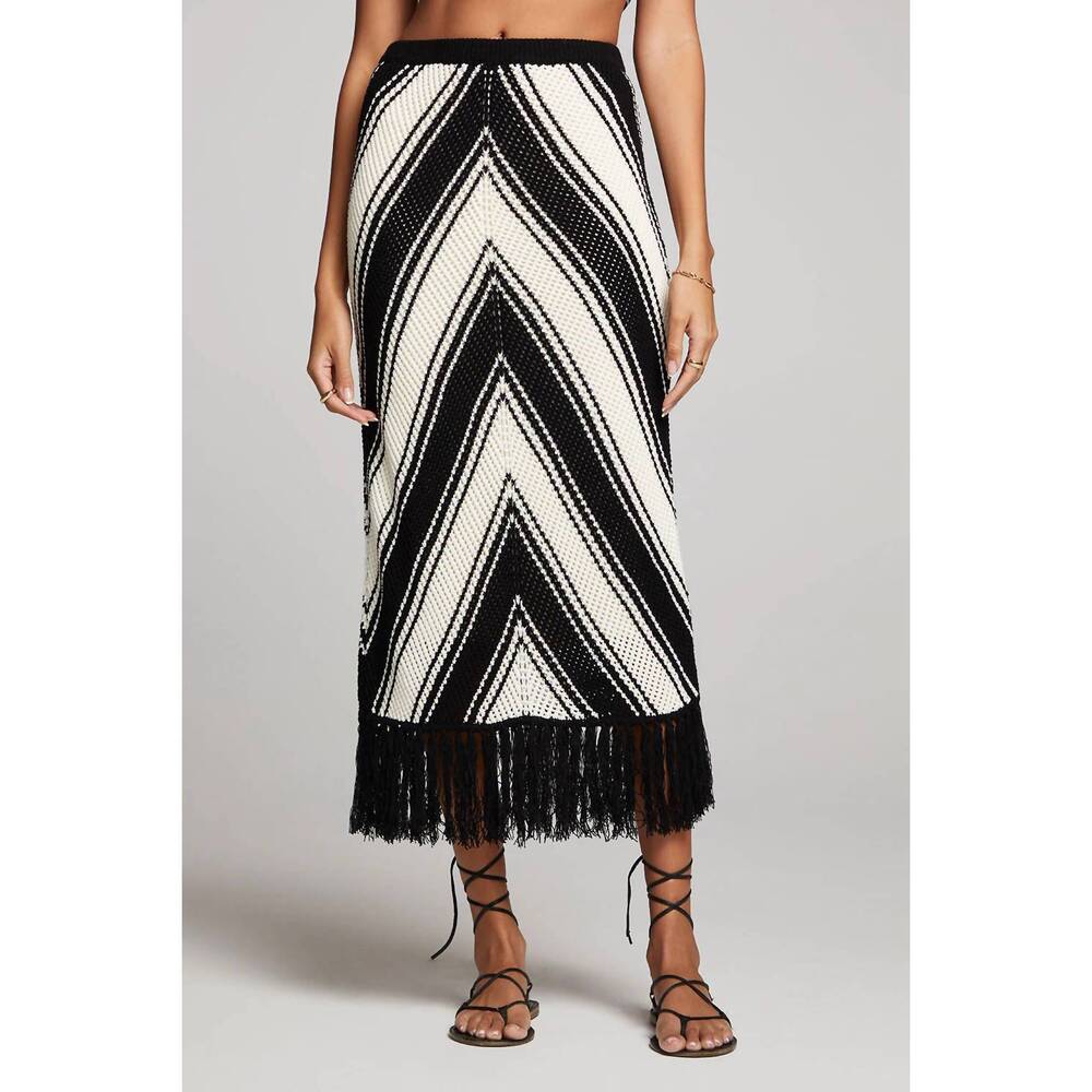 NEW SALTWATER LUXE amberlyn sweater skirt in black/white